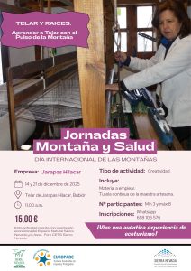 Salud y montañas, curso Telar y Raices, aprende a tejer con el pulsdso de la montaña.